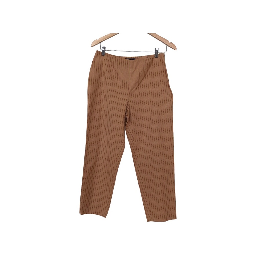 PIAZZA SEMPION Made In Italy Audrey P 315 Orange Red Striped Crop Pants 46, 10